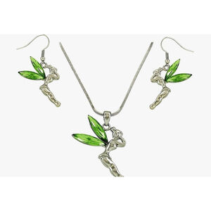 Disney Inspired Tinkerbell Necklace and Earring Set